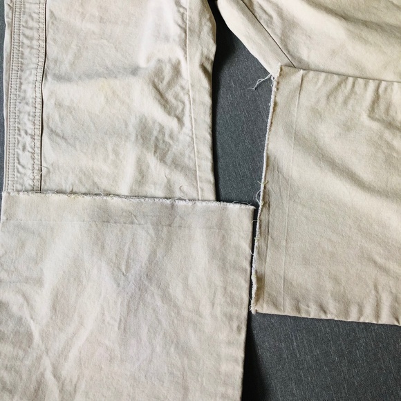 Banana Republic BEIGE Wide Leg Pants Bootcut Khaki Cotton Mid Rise Trousers Sz 0 - Picture 7 of 10